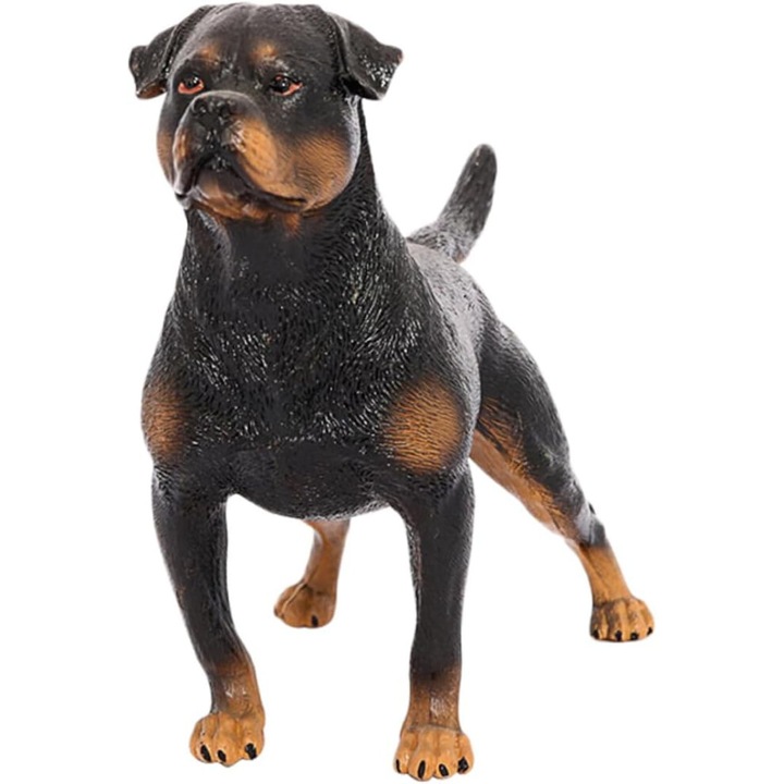 Figurina caine Rottweiler plastic negru 21.7x8.7x15cm decor interior
