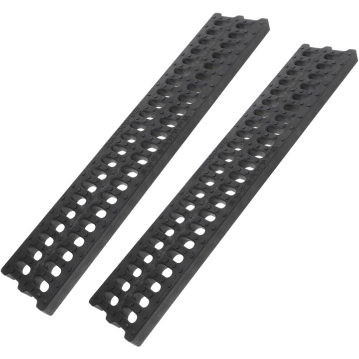Set 2 capace rigole drenaj exterior, polimer, negru, 50x9.7x2 cm