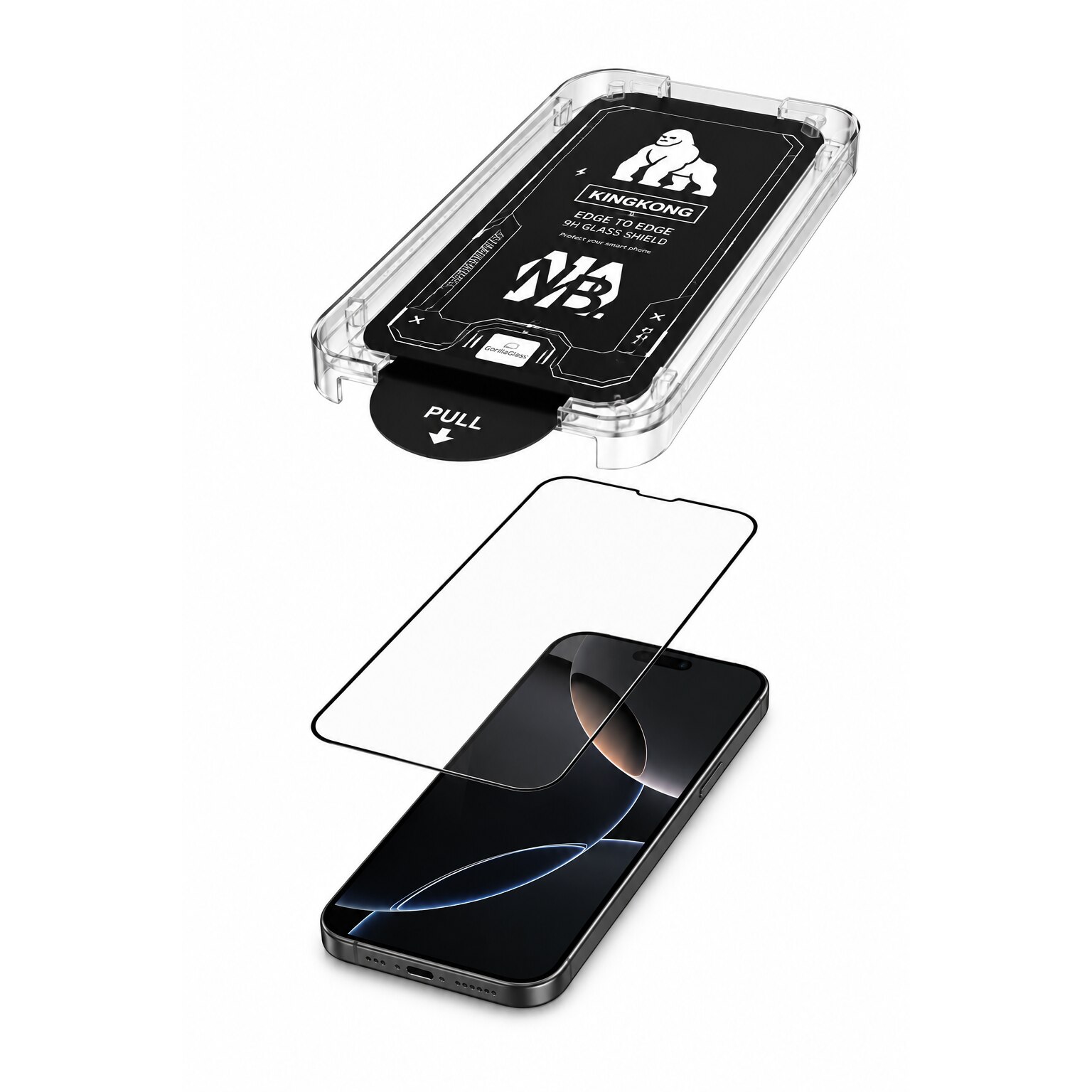 Folie Sticla pentru Samsung Galaxy A57, Full Glue, Aplicare Automata cu Aplicator Inclus, Anti-Zgarieturi, Negru