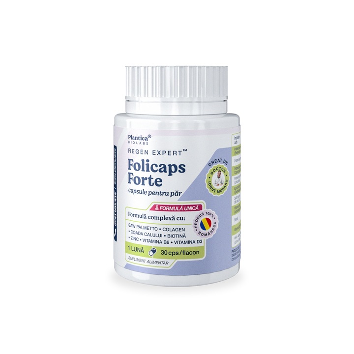 Folicaps Forte - Capsule pentru par, stimulare crestere par, regenerare, impotriva caderii parului