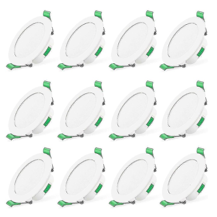 Spoturi LED incastrate 7W set 12 buc 3 temperaturi culoare alb 85x30mm