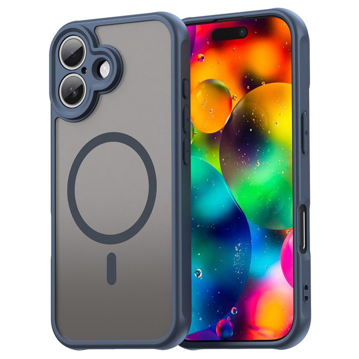 MagFrost Pro tok, matt szilikon, kompatibilis Apple iPhone 17-tel, kék