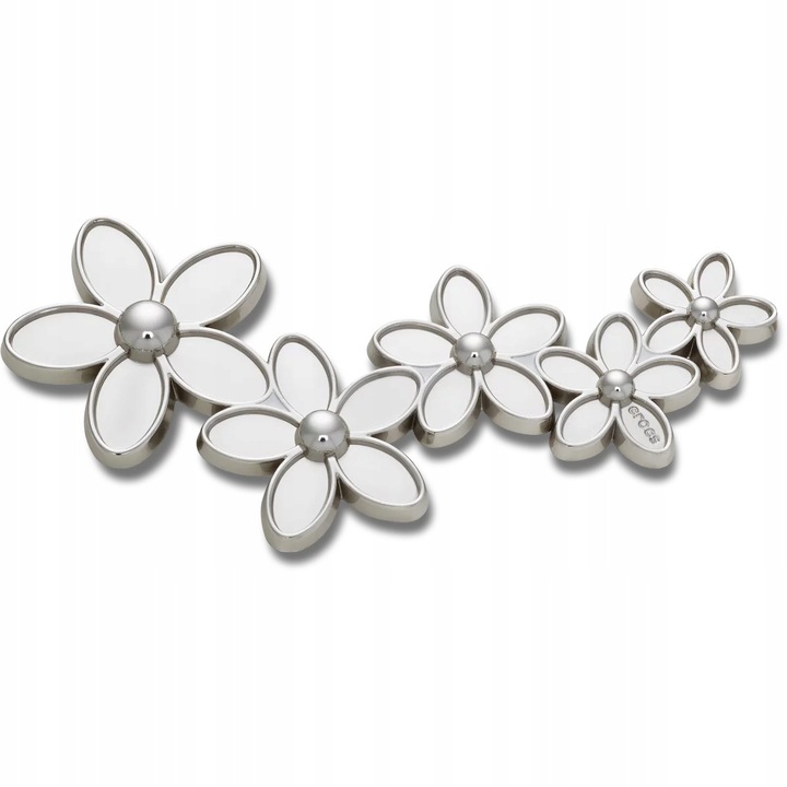 Crocs, Jibbitz Pentru Incaltaminte Accesorii Saboti, Mega Silver Flower 1 Bucati