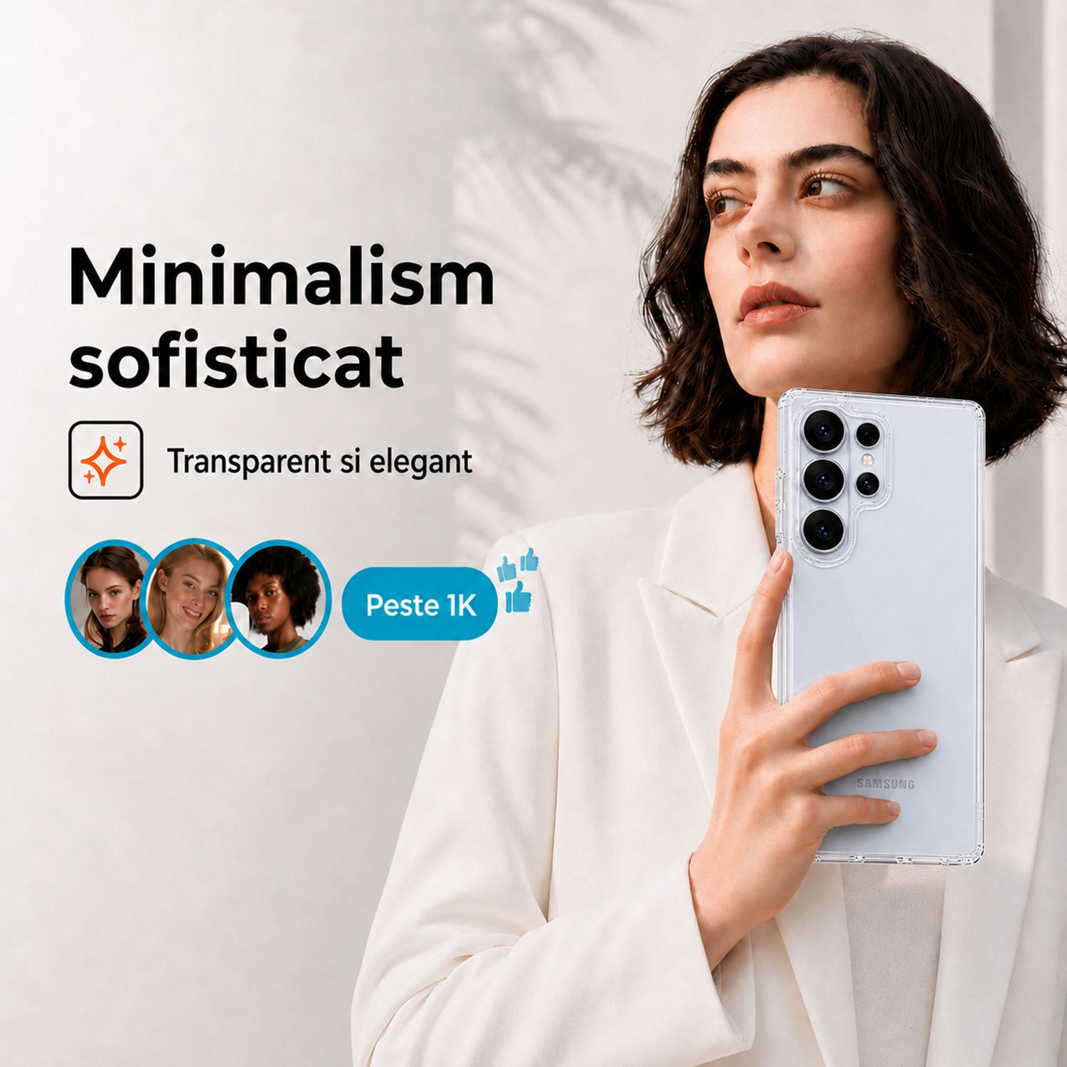 Husa pentru Samsung S26 Ultra, Transparenta Crystal Clear, Protectie Militara Antisoc, Rezistenta la Ingalbenire, Bumper Ranforsat