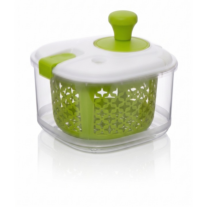 Bol cu strecuratoare si centrifuga pentru uscat salata si verdeturi, Capacitate 4.20 l, HR161056
