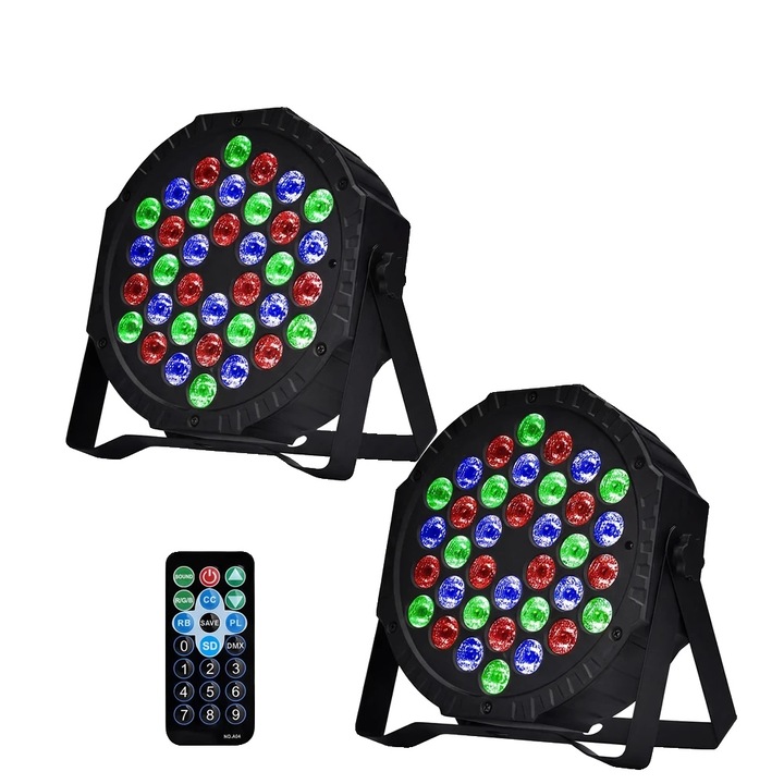 Színpadi lámpa, 36W, RGB, távirányító, 220V, 620g