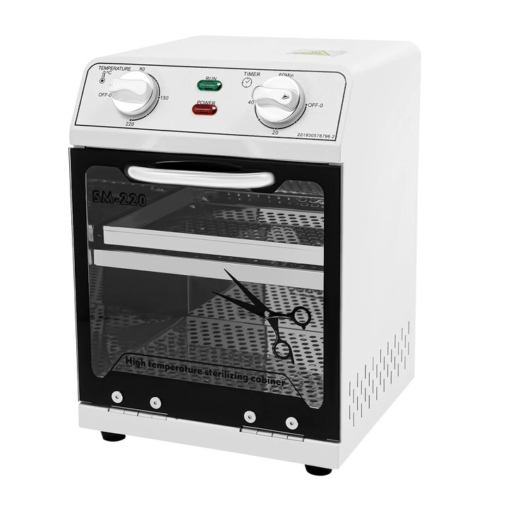 Стерилизатор с горещ въздух за инструменти, SM-220, 600 W, 8 L Капацитет, 2 Етажа, Неръждаема стомана, Щепсел ЕС 220–240 V 50 Hz, Свободностоящ