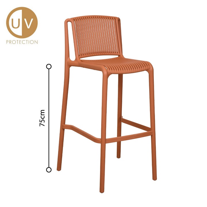 Polly Scaun de Bar Terracotta 41X47Xh100,5Cm 4Buc LIBERTA
