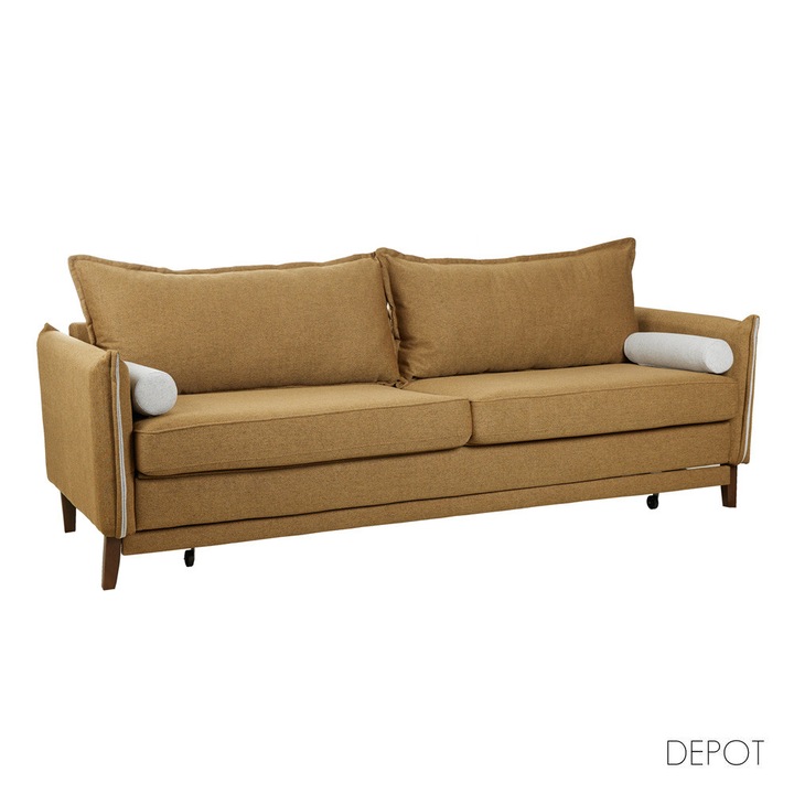 Commodo Canapea Pat 3 Locuri Camel 230X81X88Cm LIBERTA