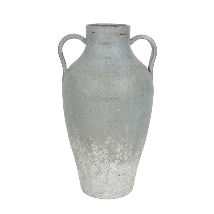 Vaza metalica Liberta Amfore gri-albastru 25x23x50cm