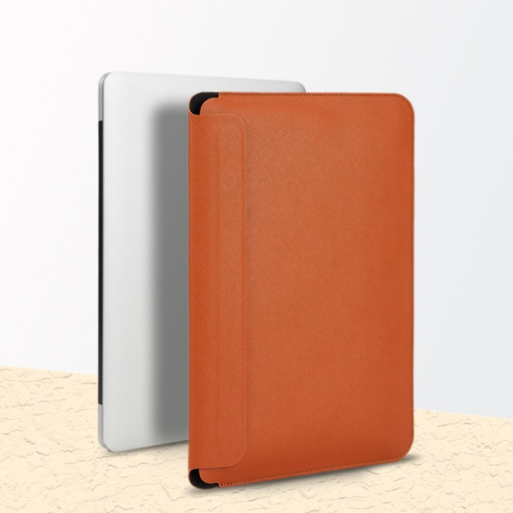 Husa de protectie pentru MacBook Air de 16 inci, cu inchidere magnetica, antiderapanta si rezistenta la uzura, cu dubla functionalitate (husa de protectie/suport pentru mouse), maro