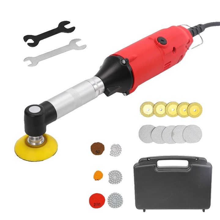 Polizor electric drept 350W ergonomic viteze variabile alb-negru 1.8m