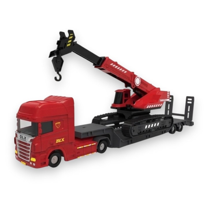 Tir cu Macara, Ridica si Transporta Tot!, Jucarie Interactiva pentru Copii, Camion de Santier Realistic si Macara cu Brat Mobil, Vehicul de Constructii, Aventura pe Santier Plina de Actiune
