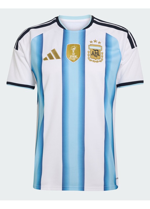 Férfi sport póló, Adidas, poliészter, rövid ujjú, fehér/kék