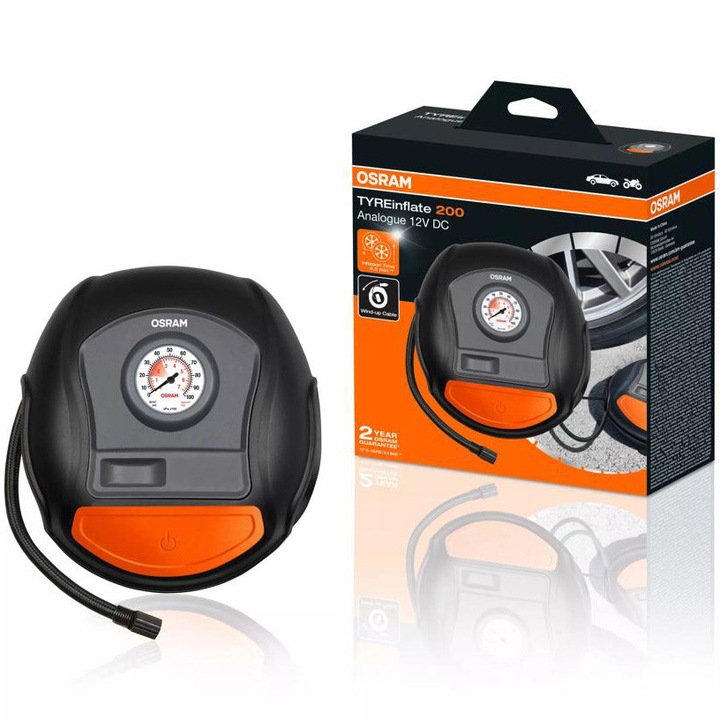 Compresor analog 12v cu manometru, Osram, oti200