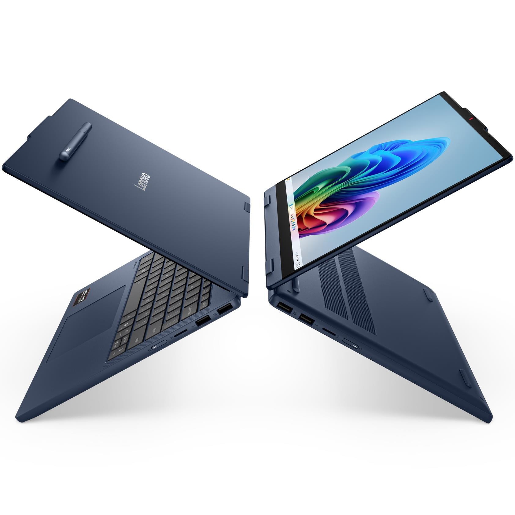 Laptop Lenovo IdeaPad 5 2-in-1 14AHP11 cu procesor AMD Ryzen™ 5 230 pana la 4.90 GHz, 14" WUXGA, OLED, Touch, 16GB RAM, 512GB SSD, AMD Radeon™ 760M Graphics, No OS, Cosmic Blue, 3y Courier or Carry-in
