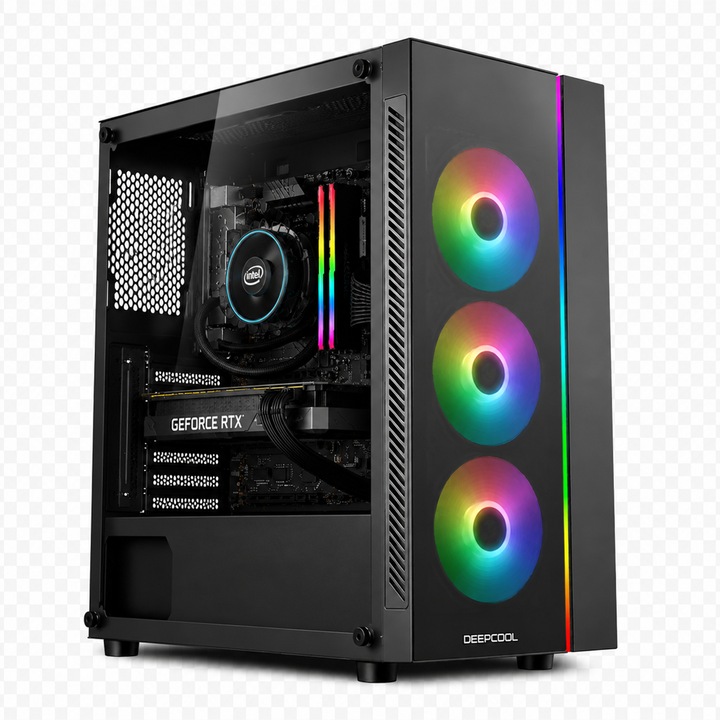 Sistem Desktop PC Gamer Intel Core Ultra 7 265KF pana la 5.5 Ghz, 32 GB ram DDR5, SSD NVME 512 GB, placa video dedicata Nvidia GeForce RTX 3060 12 GB GDDR6 192 bit, tower gaming RGB, 600 w