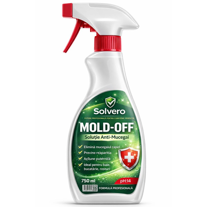 Solutie Antimucegai Solvero ® curata in profunzime si inlatura mucegaiul, actiune rapida, cu pulverizator 750ml