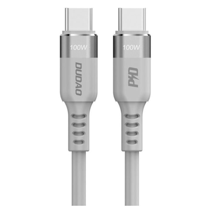 Dudao USB-C - USB-C szupergyors töltőkábel iPhone 17-hez, 100W, QC 3.0, 1 m, szuper ellenálló szürke