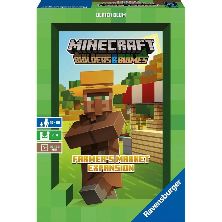Joc de societate Ravensburger Minecraft Builders & Biomes, extensie Piata Fermierilor