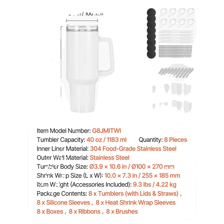 Rozsdamentes acél termosz szett, 16oz és 40oz, dupla szigetelés, szivárgásmentes kupak, többszínű, 301-1200ml