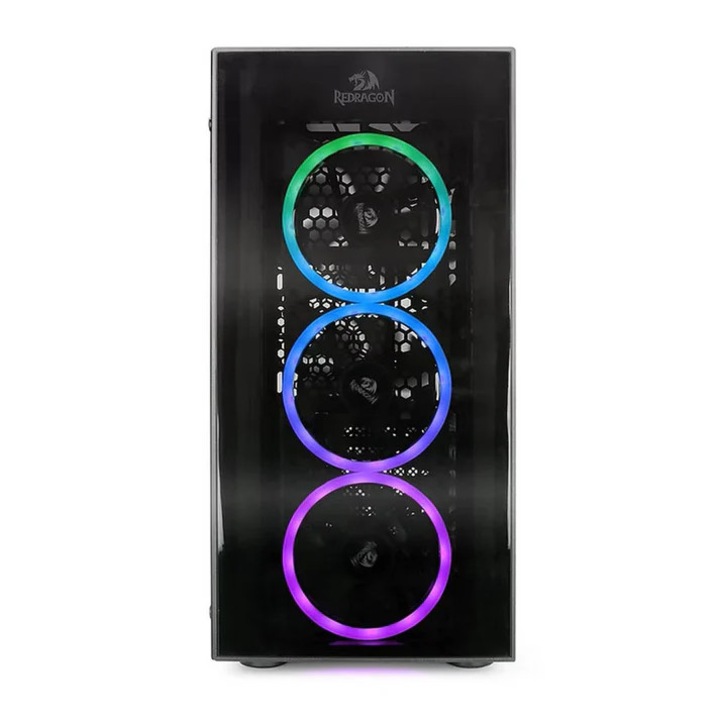 Sistem Desktop PC Gamer AMD Ryzen 5 5500 pana la 4.2 Ghz, 32 GB ram DDR4, SSD NVME 512 GB, placa video dedicata Nvidia GeForce RTX 3060 12 GB GDDR6 192 bit, tower gaming RGB, 600 w