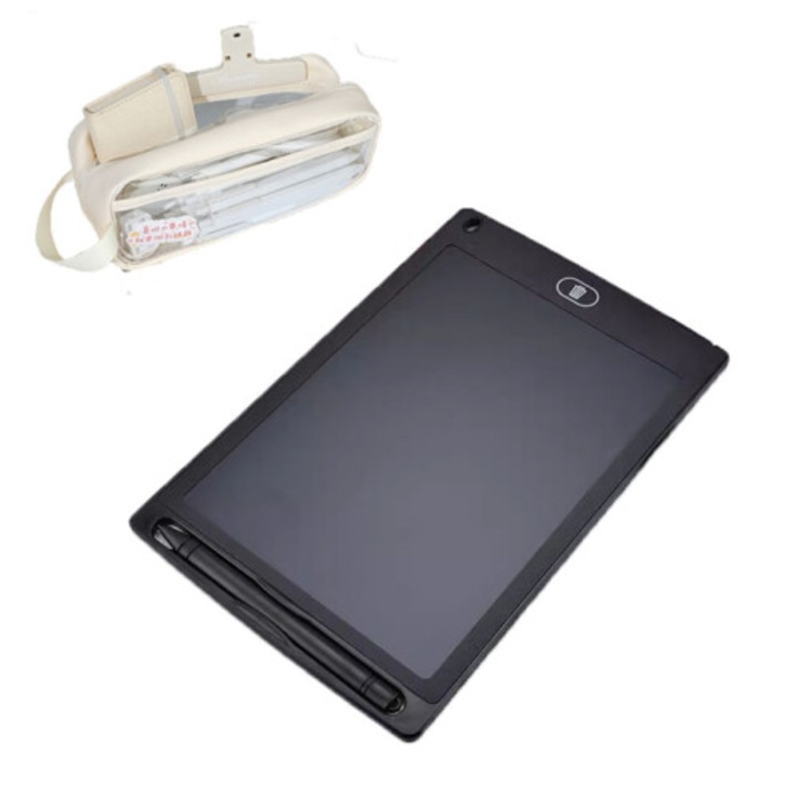 Tableta electronica LCD pentru desen copii cu husa pentru creion