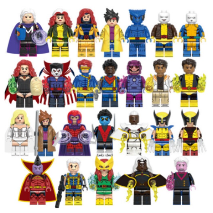 26 db X-men figura készlet, többszínű, Lego kompatibilis miniatűrök