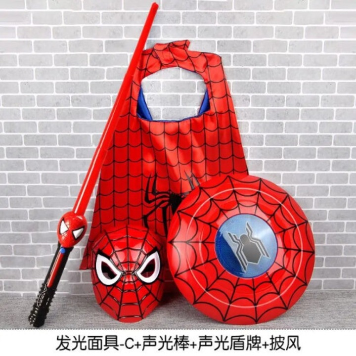 4 darab világító Spider-Man játékfegyver készlet hanggal és fénnyel