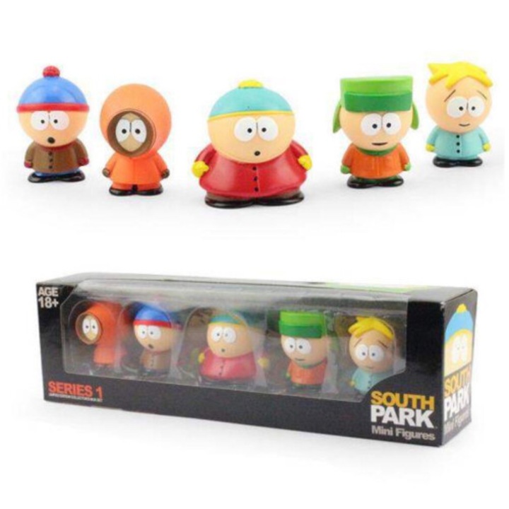 5 db-os South Park Kenny és Eric figura készlet, PVC, színes, mini, gyűjtemény