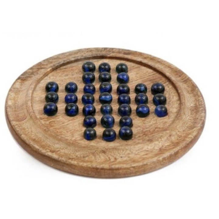 Fajáték Solitaire, üvegmárvány, mangófa