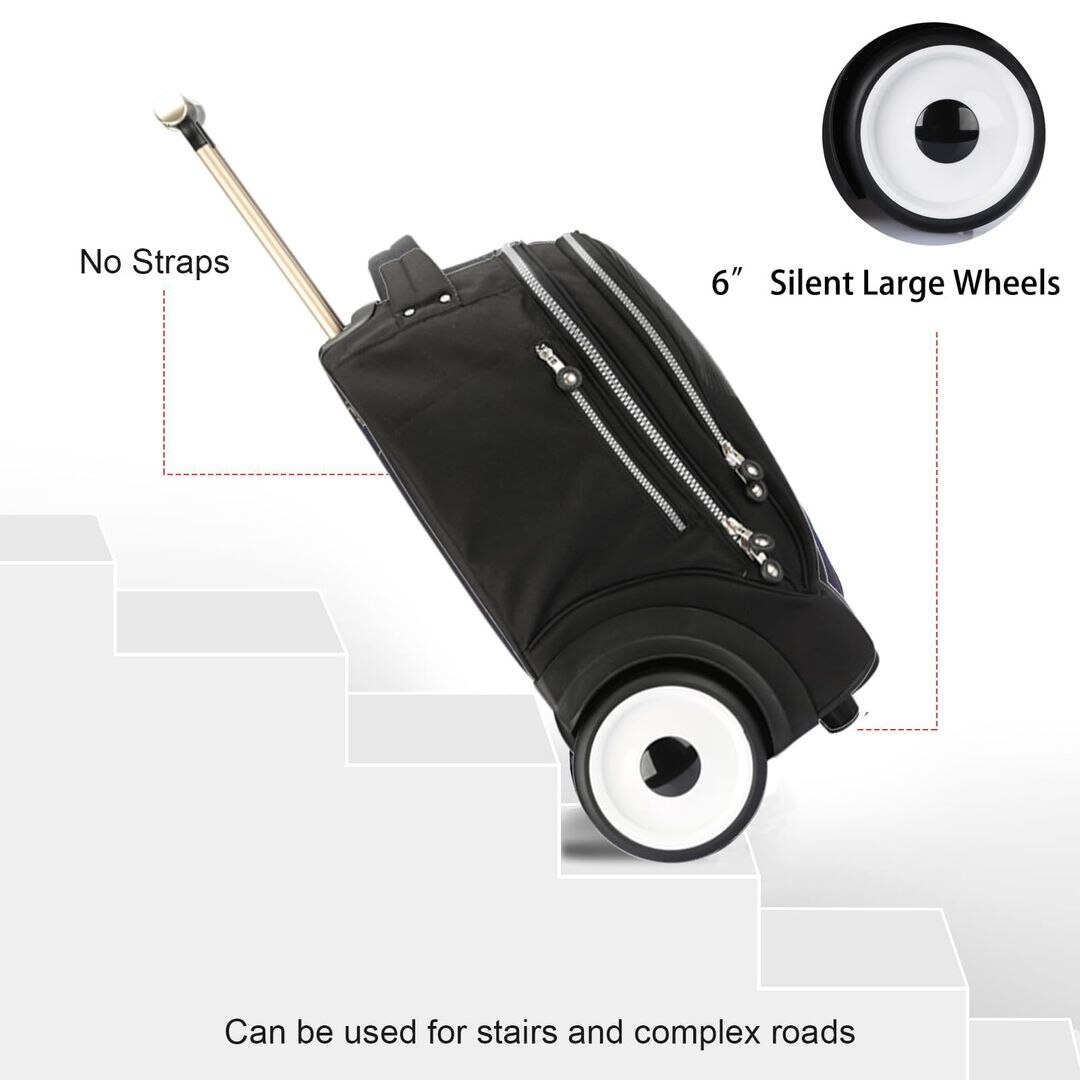 Geanta de laptop cu roti silentioase pentru laptopuri de 15, 6 inch, roti de 15 cm, rucsac cu roti, geanta pentru laptop cu roti
