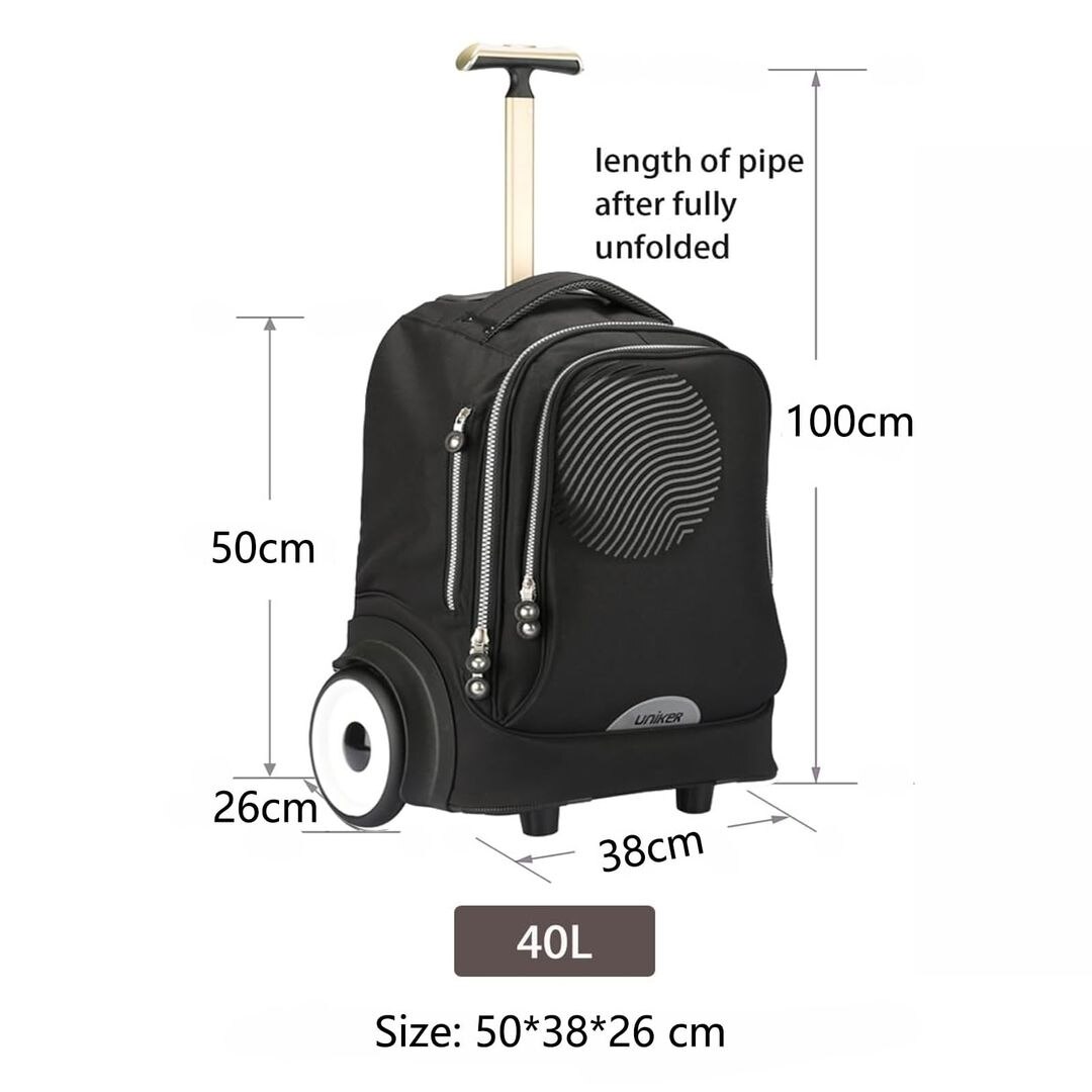 Geanta de laptop cu roti silentioase pentru laptopuri de 15, 6 inch, roti de 15 cm, rucsac cu roti, geanta pentru laptop cu roti