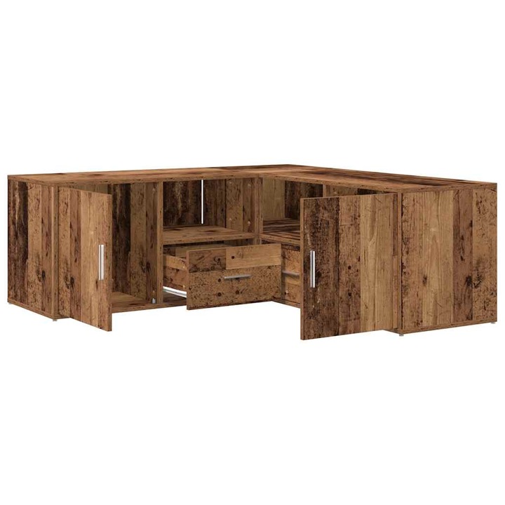 Dulap de colt vidaXL, lemn vechi, 200x40x45 cm, lemn prelucrat