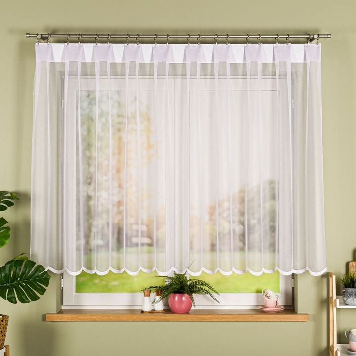 Perdea Scurta Kioto BT Moderna, Simpla, Gata de Utilizare, din Poliester, 250x140 cm, Ideala pentru Sufragerie, Dormitor, Bucatarie