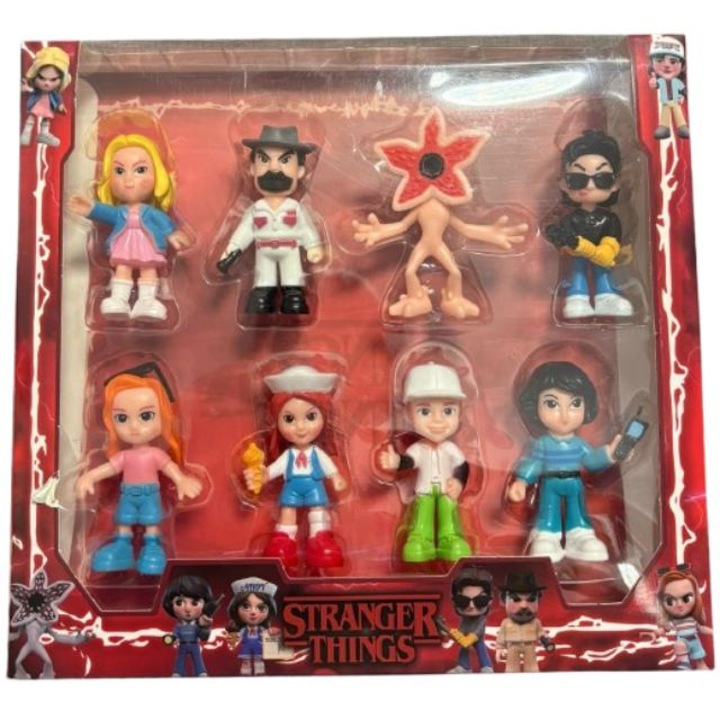 Set Stranger Things, 8 figurine, multicolor, 9 cm