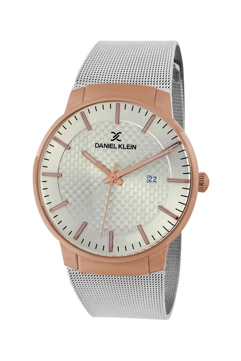 DANIEL KLEIN, Ceas quartz cu bratara tip plasa, Argintiu