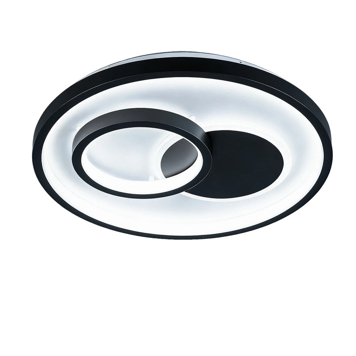 LED плафониера, 30W, черна, 30x6см, регулируема, топло/студено/неутрално бяло
