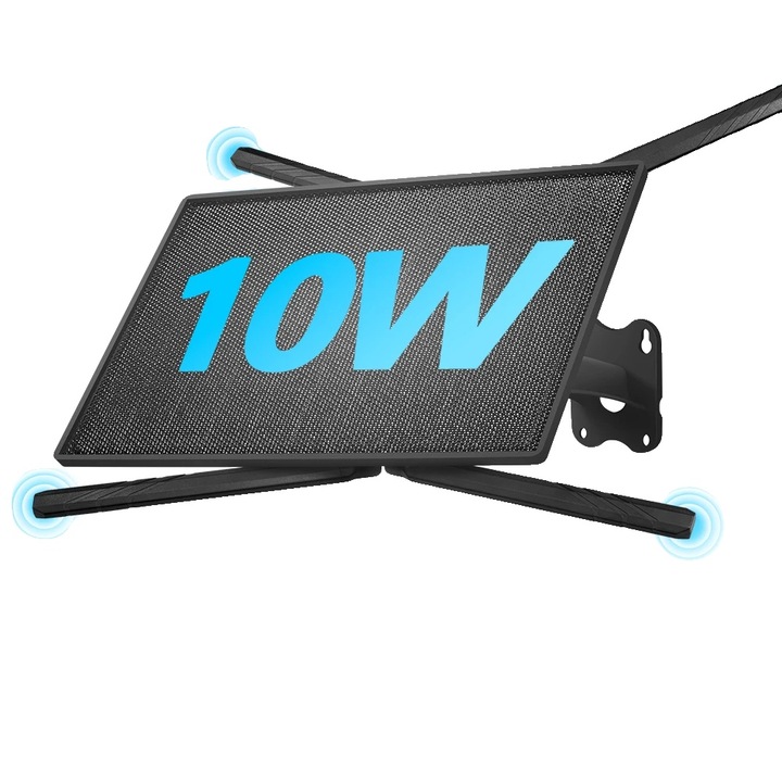 Router wireless 4G cu panou solar 10W si baterie 20100mAh, rezistent la intemperii, compact