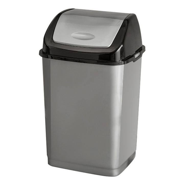 Cos de gunoi plastic 35L antracit 36x29.4x46cm