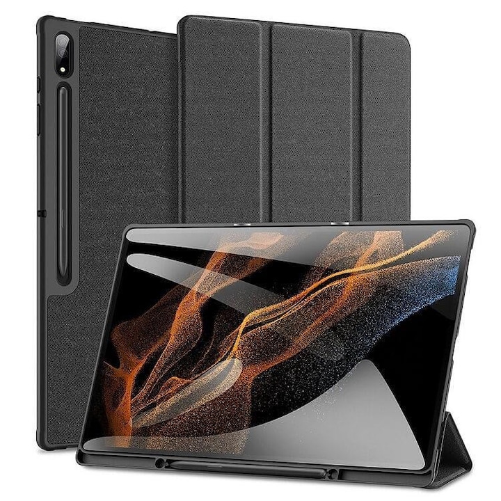 Tok tolltartóval Samsung Tab S6 Lite 10.4-hez, Dux Ducis Domo tok, Fekete