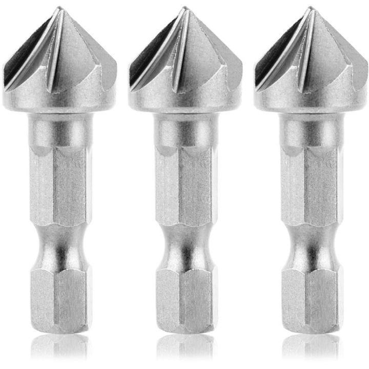 3 darab kúpos fúrókészlet 6.35mm hatszögletű, tartós, fához és műanyaghoz