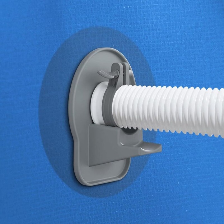 Suport furtun piscina 2 piese plastic anti-rasucire alb 32mm