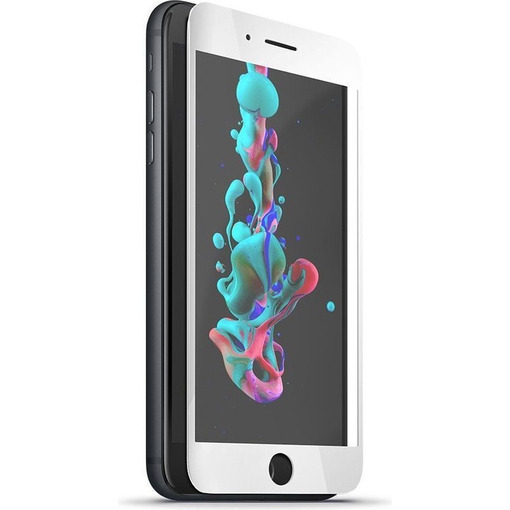 Ívelt Üvegfólia iPhone SE 2022/2020 8/7, Forever 5D Clear WF Glass, Átlátszó