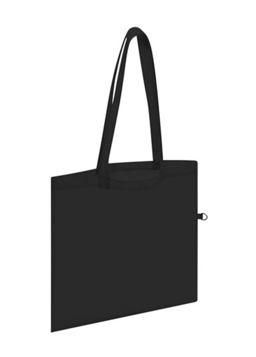 Sacosa de cumparaturi Weser Shoppy, neagra, pliabila intr-o geanta mica de culoare asortata, poliester 290T, dimensiuni 42 x 38 cm