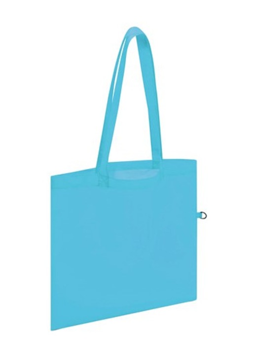 Sacosa de cumparaturi Weser Shoppy, turcoaz, pliabila intr-o geanta mica de culoare asortata, poliester 290T, dimensiuni 42 x 38 cm