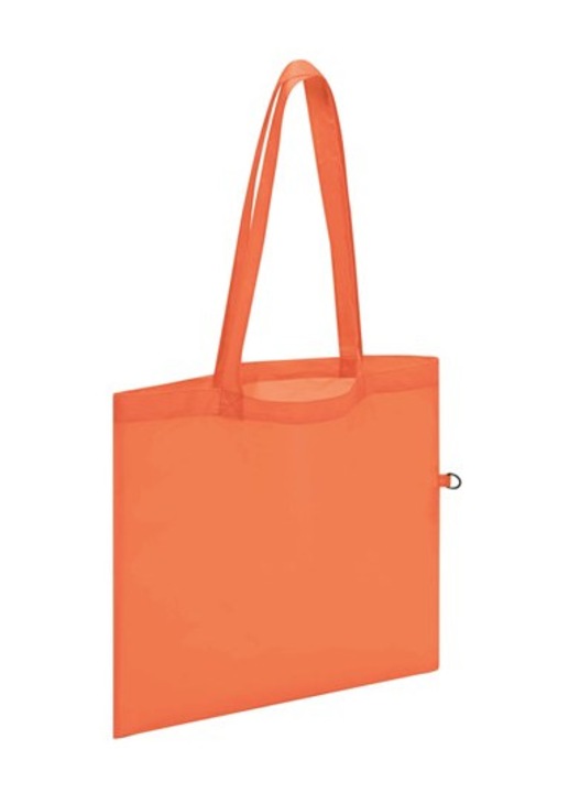 Sacosa de cumparaturi Weser Shoppy, oranj, pliabila intr-o geanta mica de culoare asortata, poliester 290T, dimensiuni 42 x 38 cm