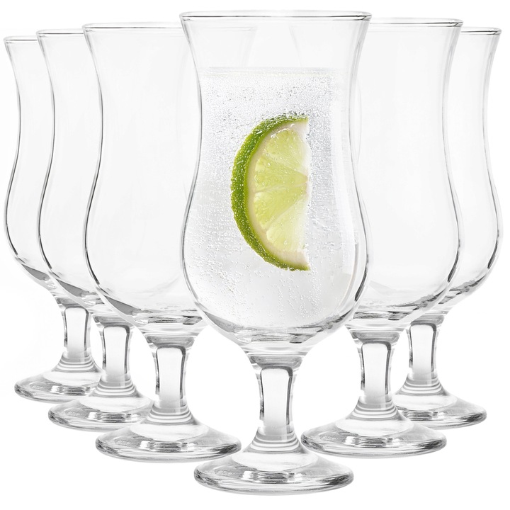 Set 6 pahare Glasmark cocktail cu picior sticla transparenta 350ml 18,2x7,6cm