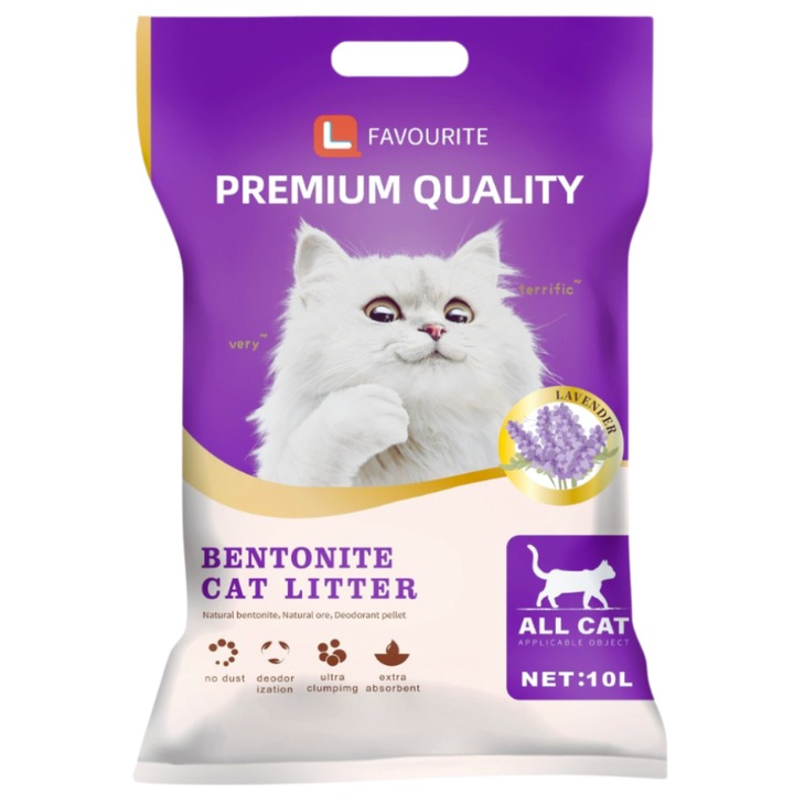 FAVOURITE Nisip de pisici Premium 10 L (cu aromă de lavandă)