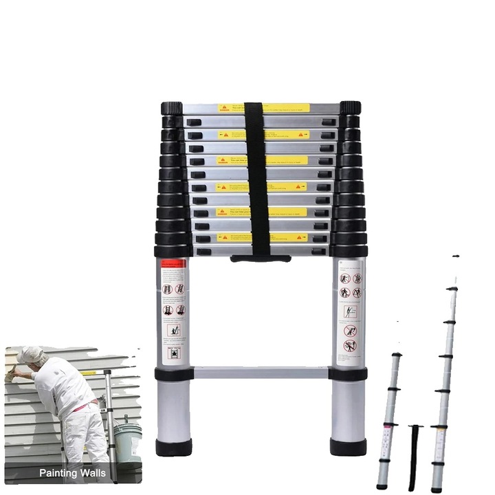 Teleszkópos alumínium létra 5m kompakt összecsukható könnyű